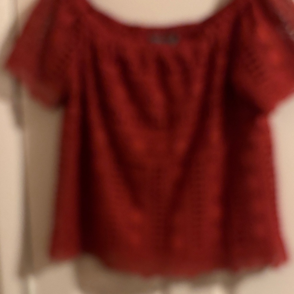 Sunday in Brooklyn Red Lace Blouse